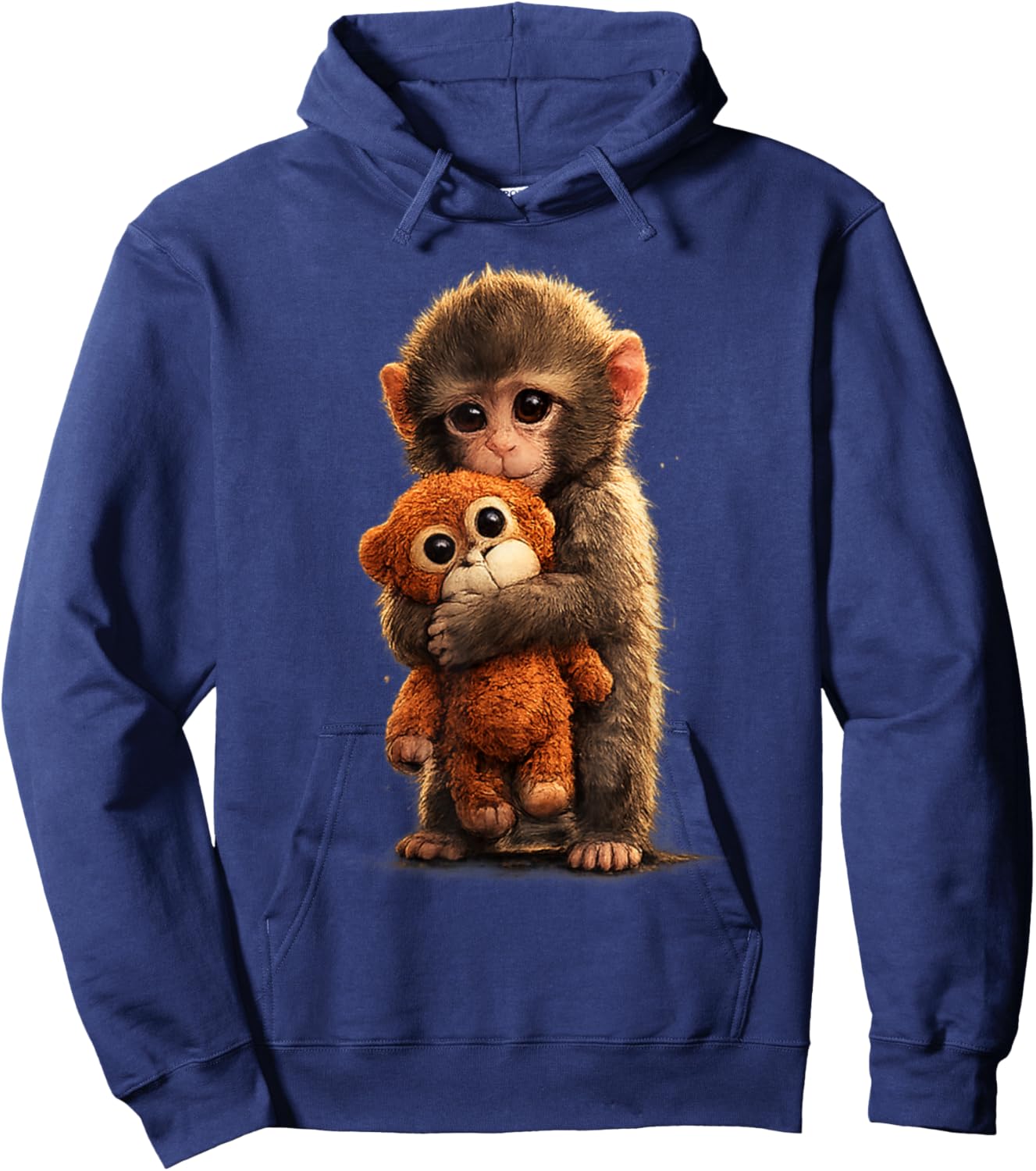Cute Baby Monkey Punch Viral Zoo Japan Design Hoodie - Hoodie | Navy