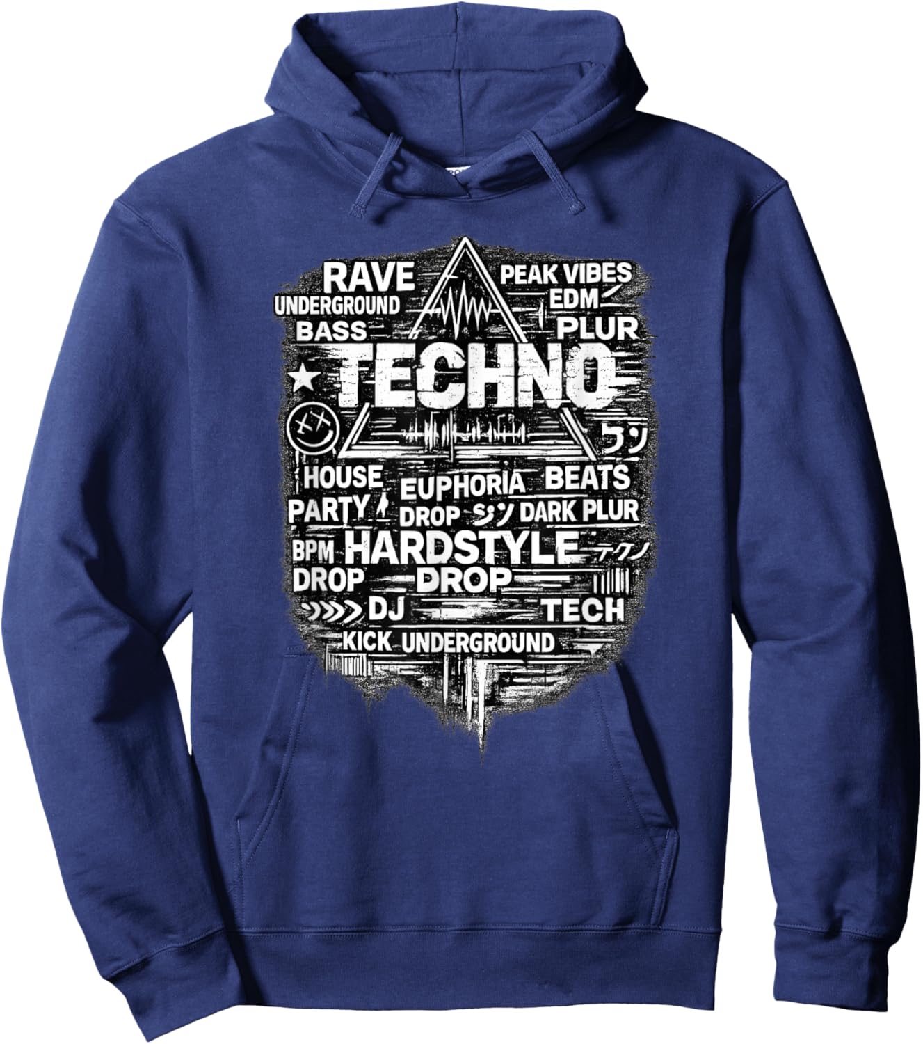 Techno Rave EDM Underground Bass Music Apparel Hoodie - Hoodie | Navy