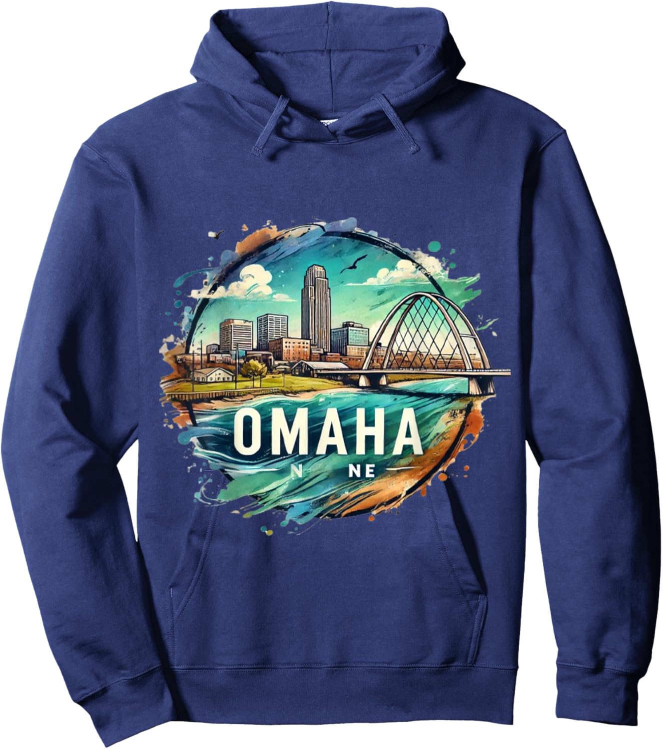 Omaha NE Nebraska Hoodie - Hoodie | Navy