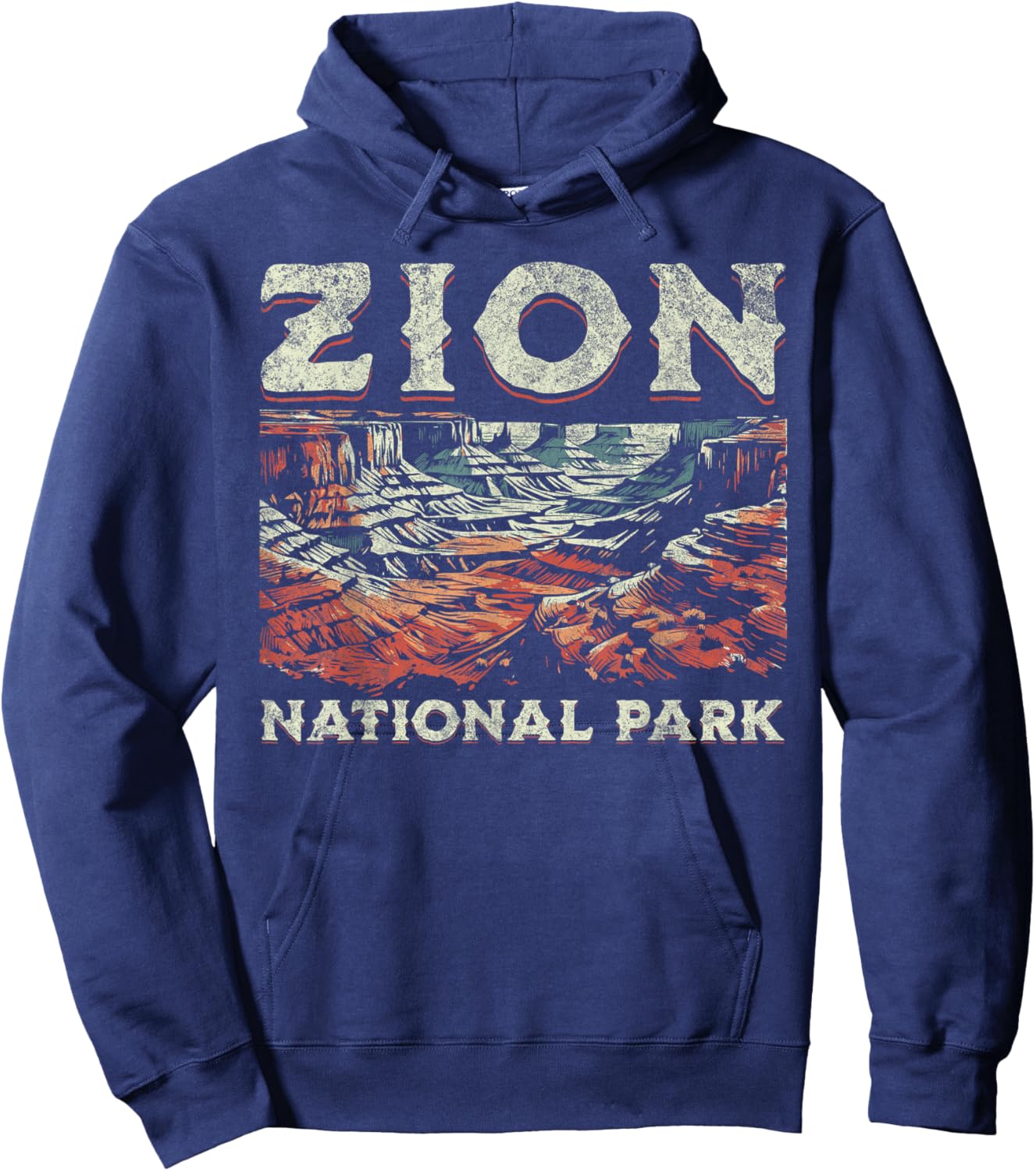 Zion National Park , Small, Grey Hoodie - Hoodie | Navy