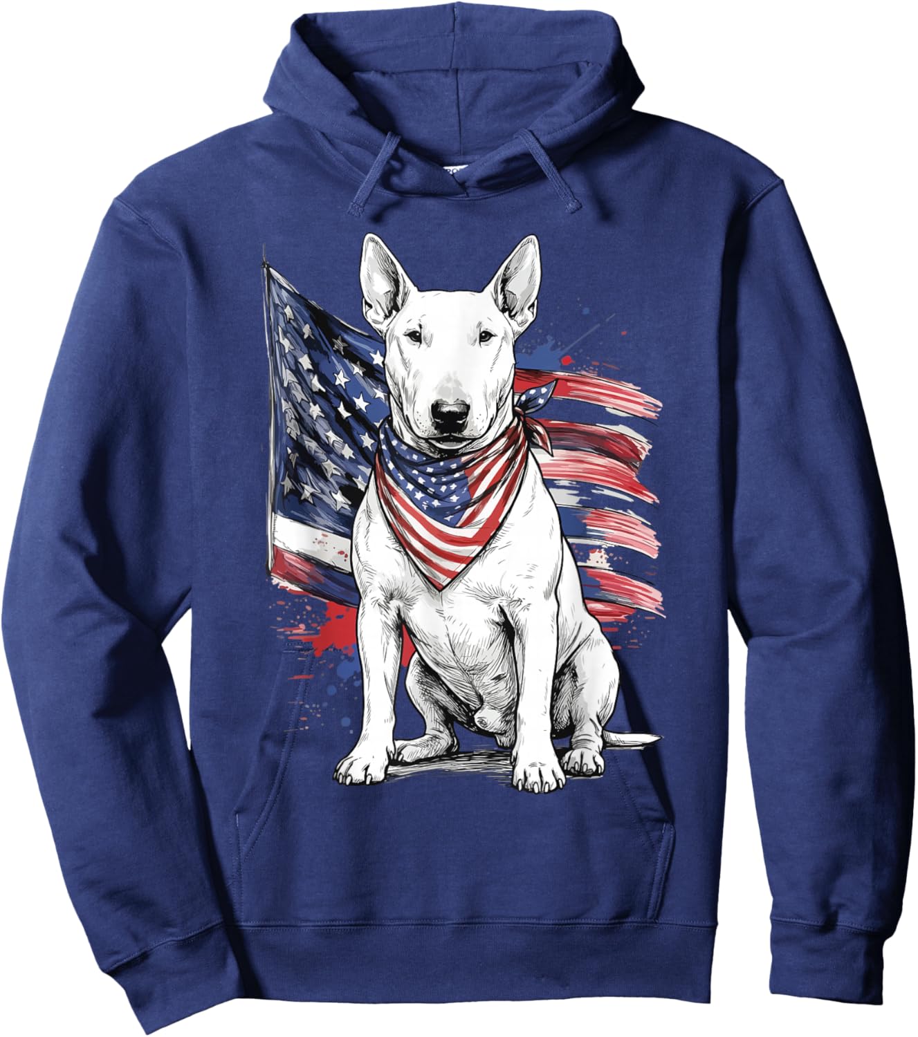 Bull Terrier 4th of July Patriotic Dog Hoodie - Hoodie | Navy