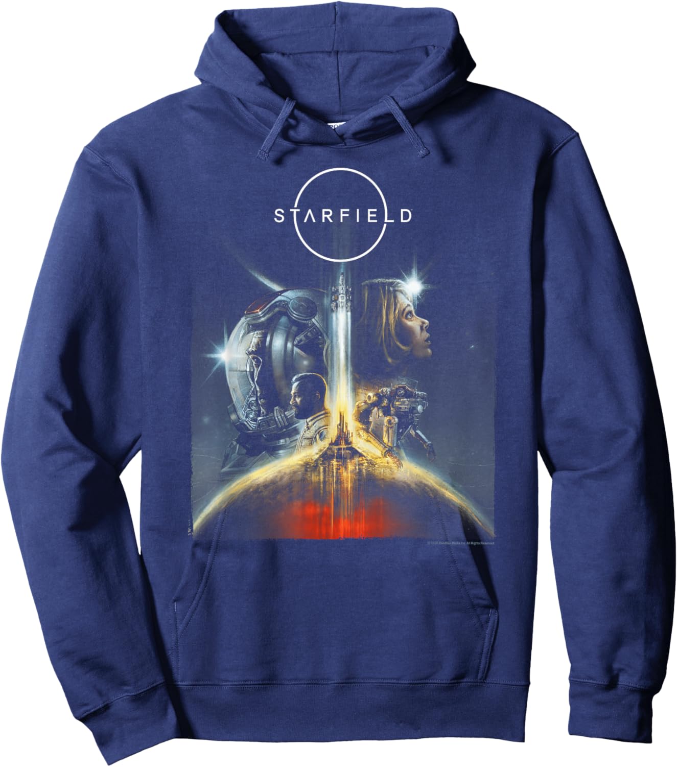 Starfield Cover Art Characters Video Game Hoodie - Hoodie | Navy