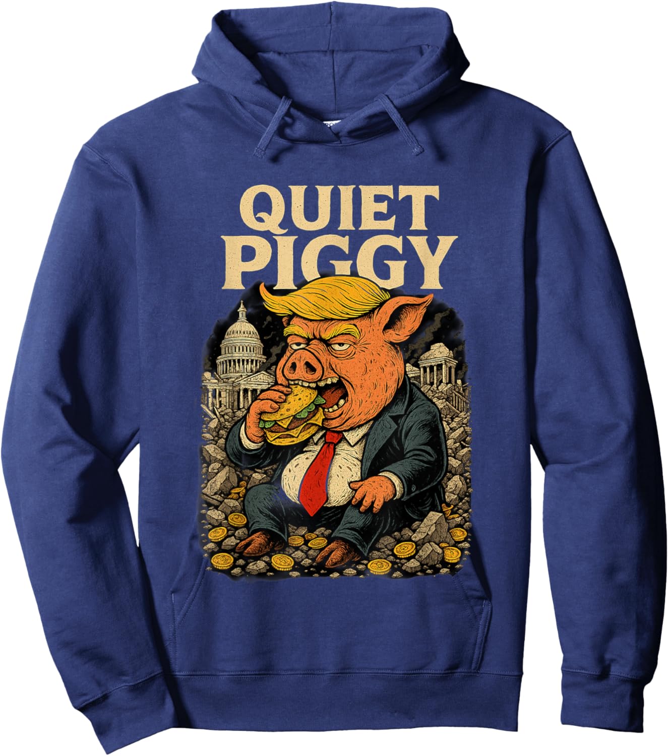 Quiet Piggy Hoodie - Hoodie | Navy