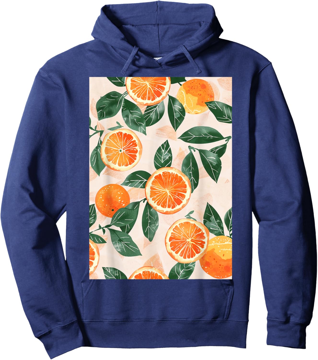 Pattern Art Orange Vintage Hoodie - Hoodie | Navy