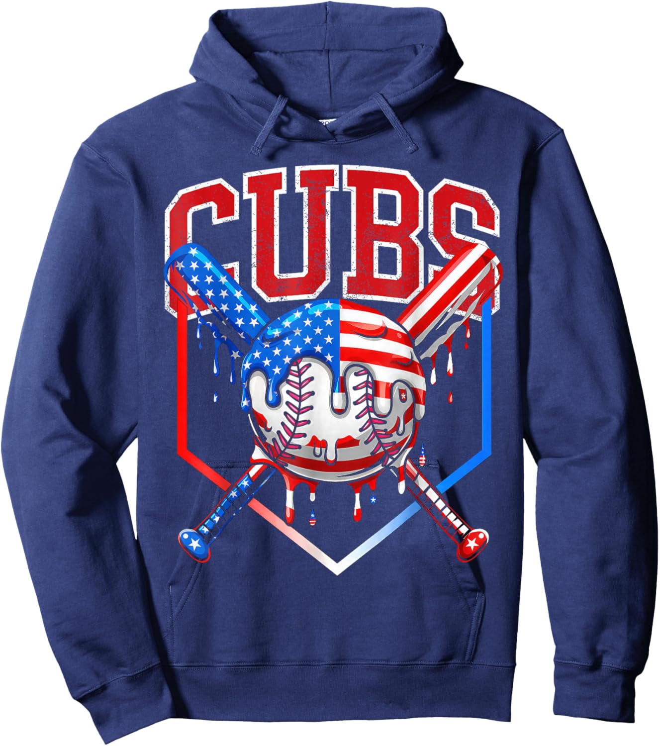 Vintage Cubs Name Personalized Retro Women Kid Hoodie - Hoodie | Navy