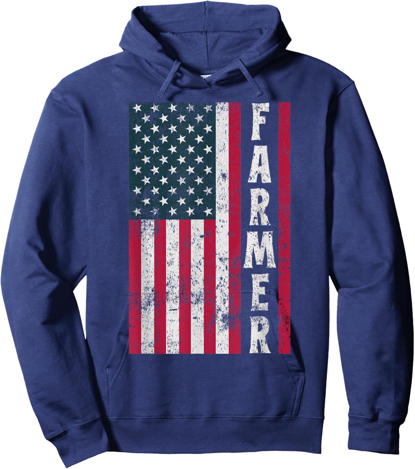 Farmer Farming American Flag USA Farm Patriotic Hoodie - Hoodie | Navy