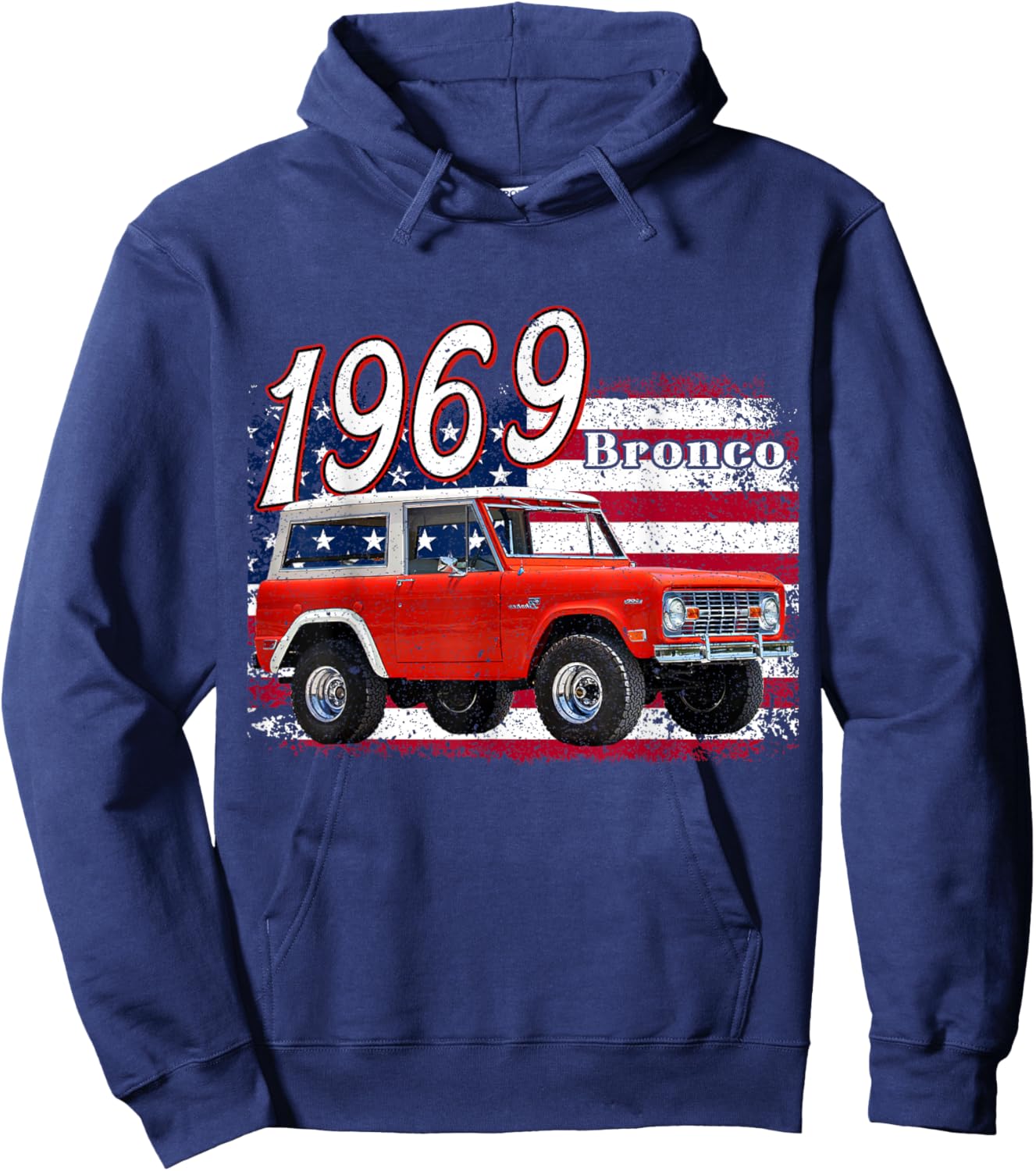 1969 69 Bronco SUV Car Hoodie - Hoodie | Navy