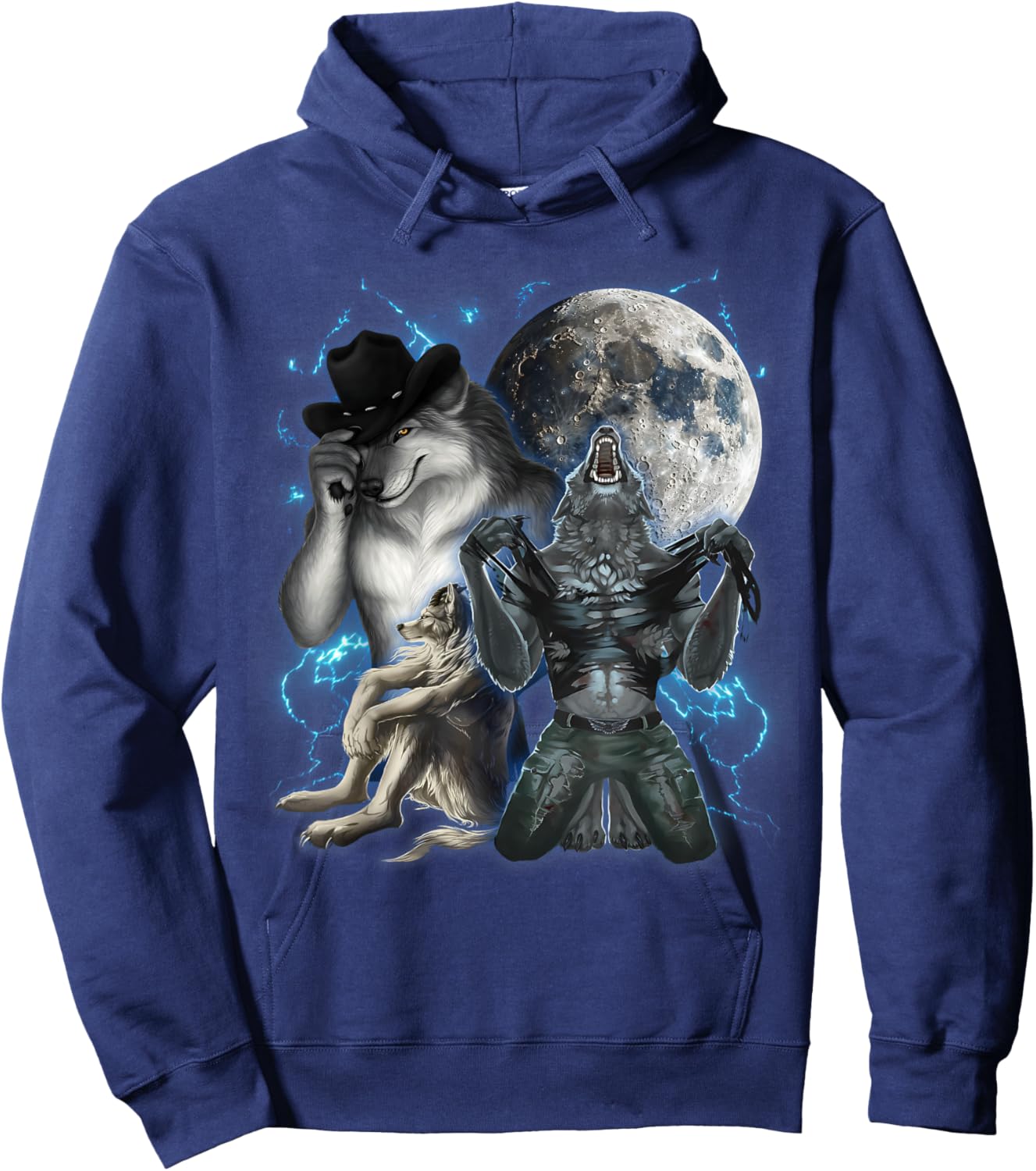 Cringe Alpha Wolf Hoodie - Hoodie | Navy