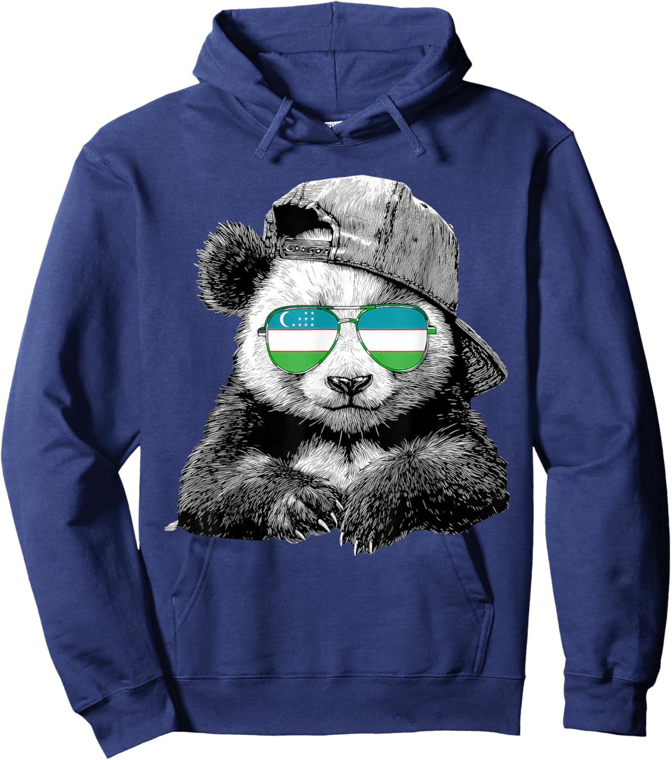 Uzbekistan Flag Panda Uzbek Roots Hoodie - Hoodie | Navy