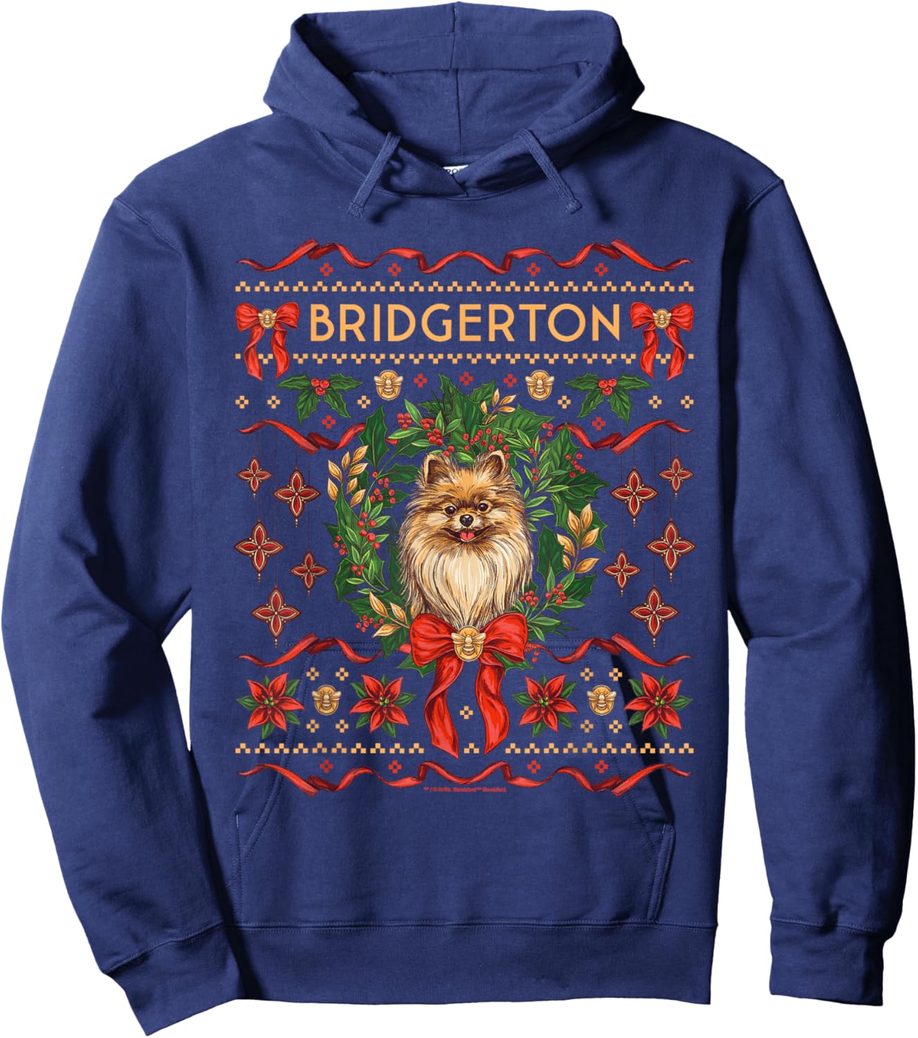 Bridgerton Christmas Officially Licensed Hoodie - Hoodie | Navy