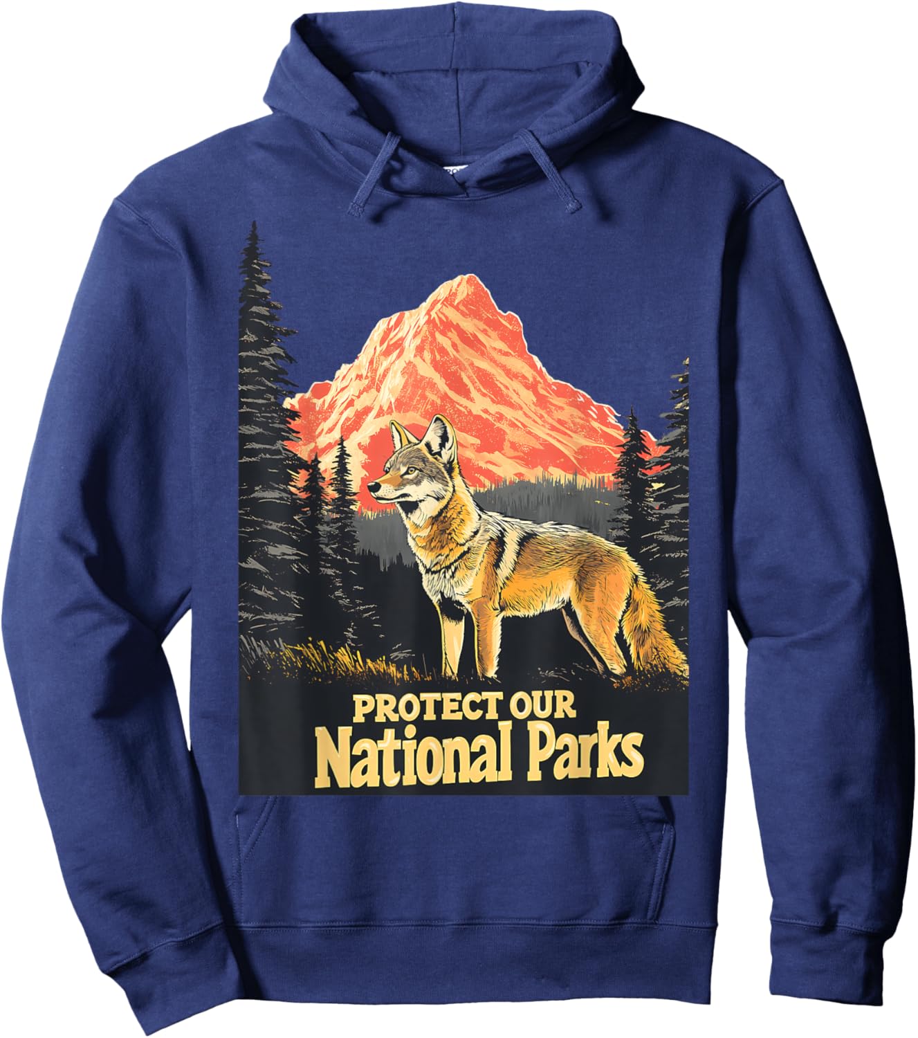 Protect Our National Parks Retro Forest Nature Hoodie - Hoodie | Navy