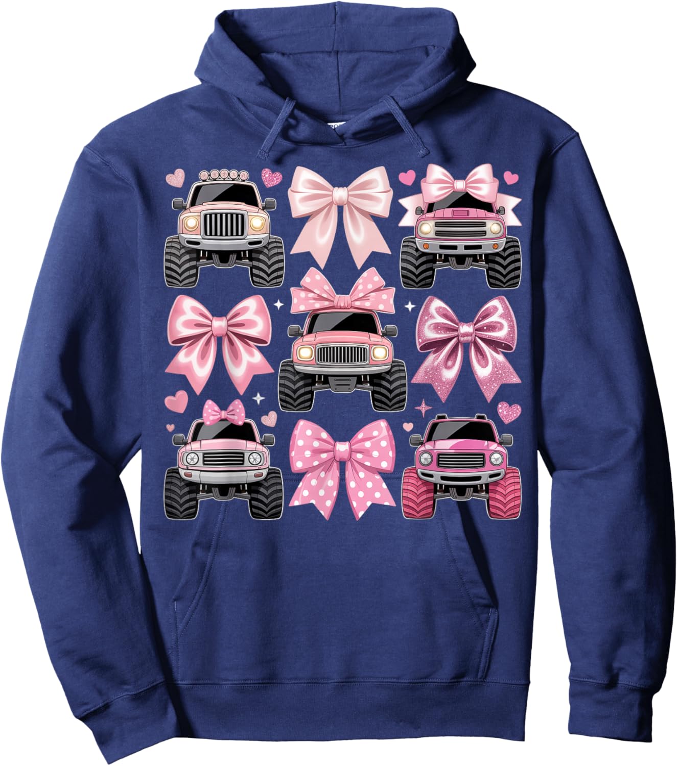 Pink Monster Truck Hoodie - Hoodie | Navy