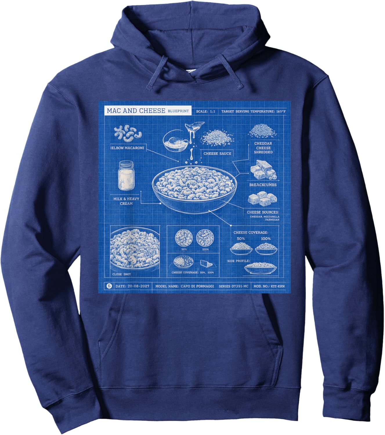 mac Cheese Graph Built Diagram Schematics Hoodie - Hoodie | Navy