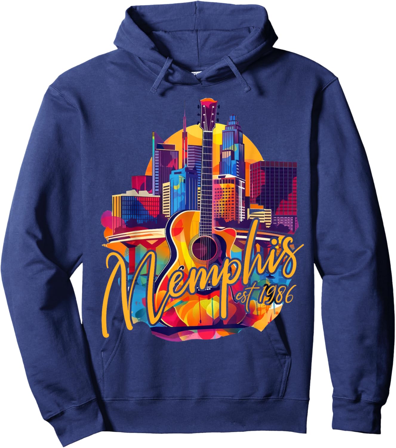 Memphis Tennessee TN | Skyline Hoodie - Hoodie | Navy