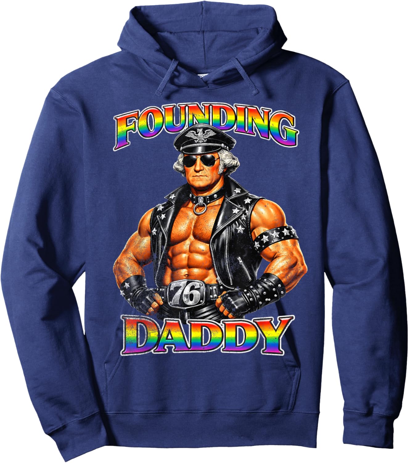 Founding Daddy George Washington Hoodie - Hoodie | Navy