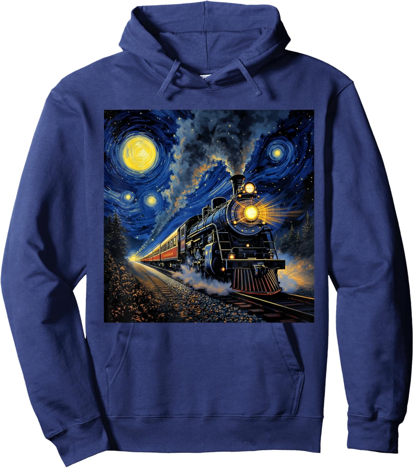 Steam Train Graphic Boys Locomotive Hoodie - Hoodie | Navy