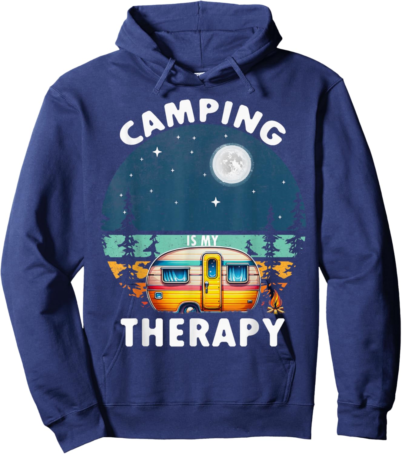 Camping Is My Therapy Hoodie - Hoodie | Navy
