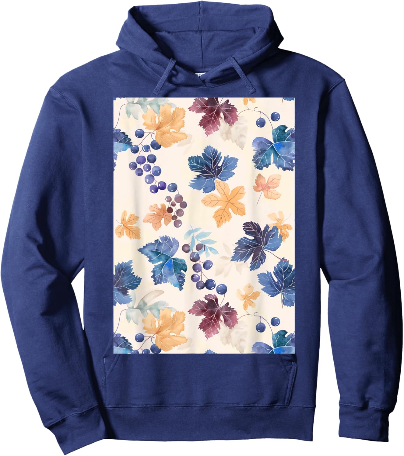 Vintage Pattern Art Grape Hoodie - Hoodie | Navy