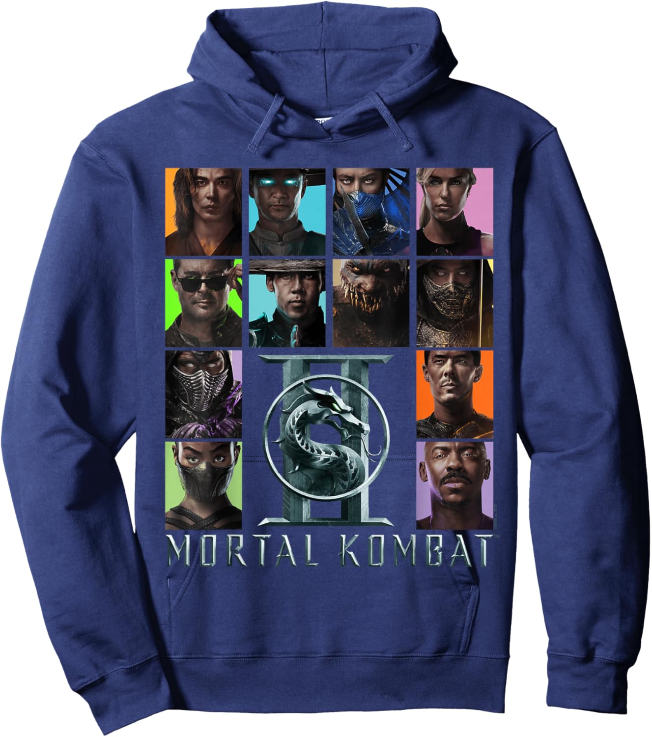 Mortal Kombat 2 Character Squares Hoodie - Hoodie | Navy