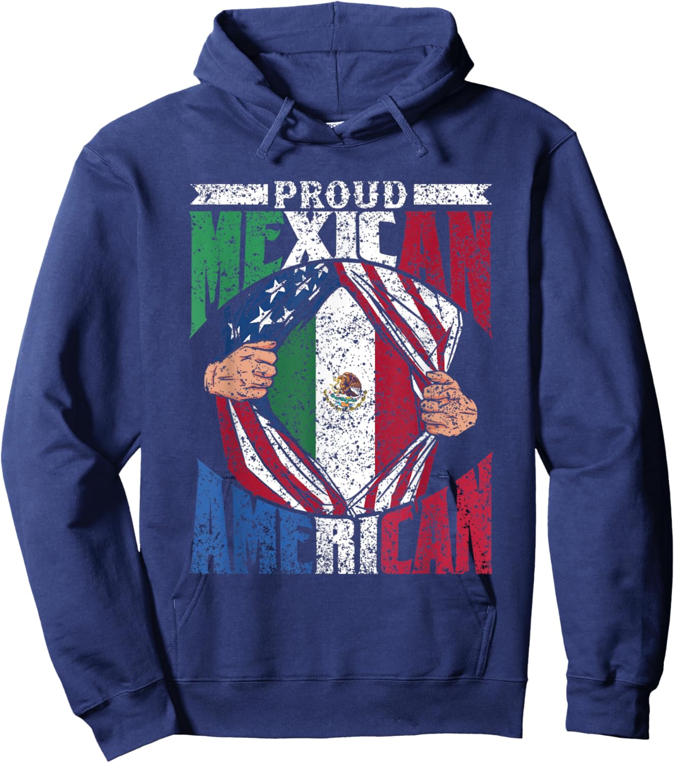 Proud Mexican American Us Mexican American Hoodie - Hoodie | Navy