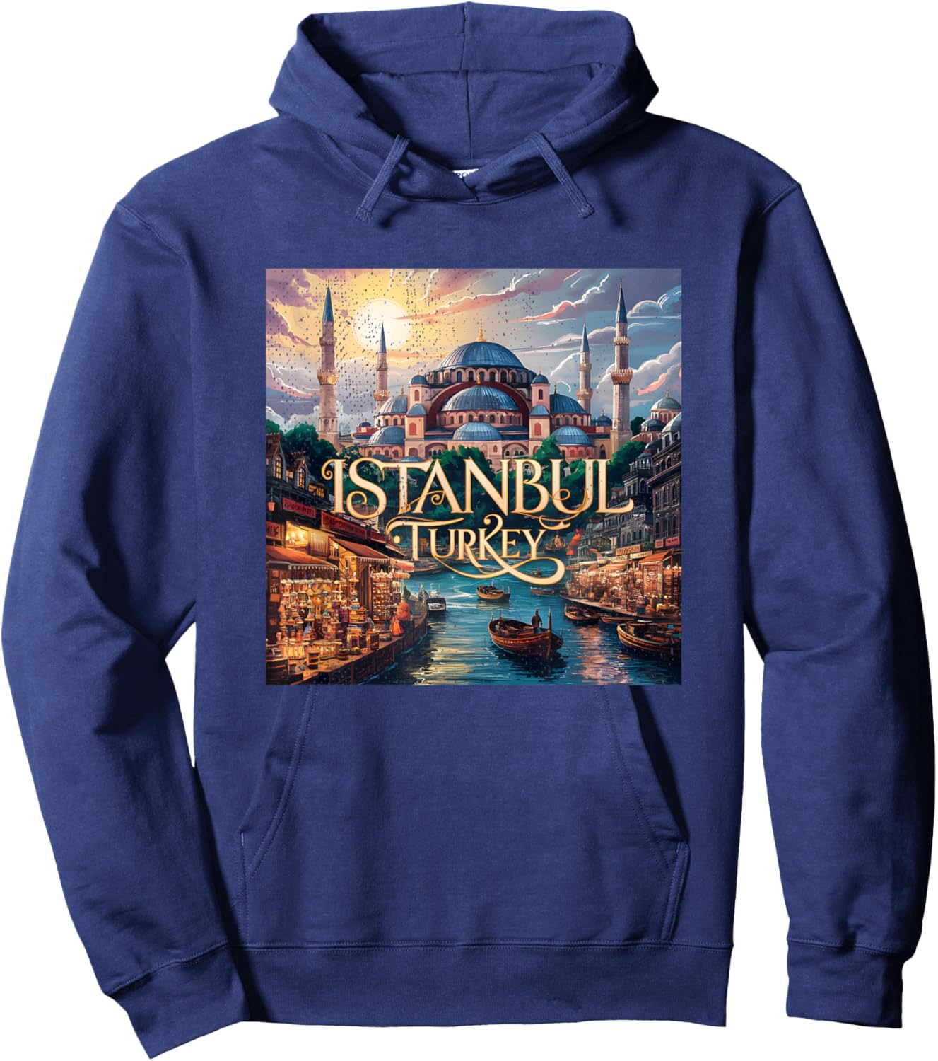 Vintage Istanbul Turkey Hoodie - Hoodie | Navy