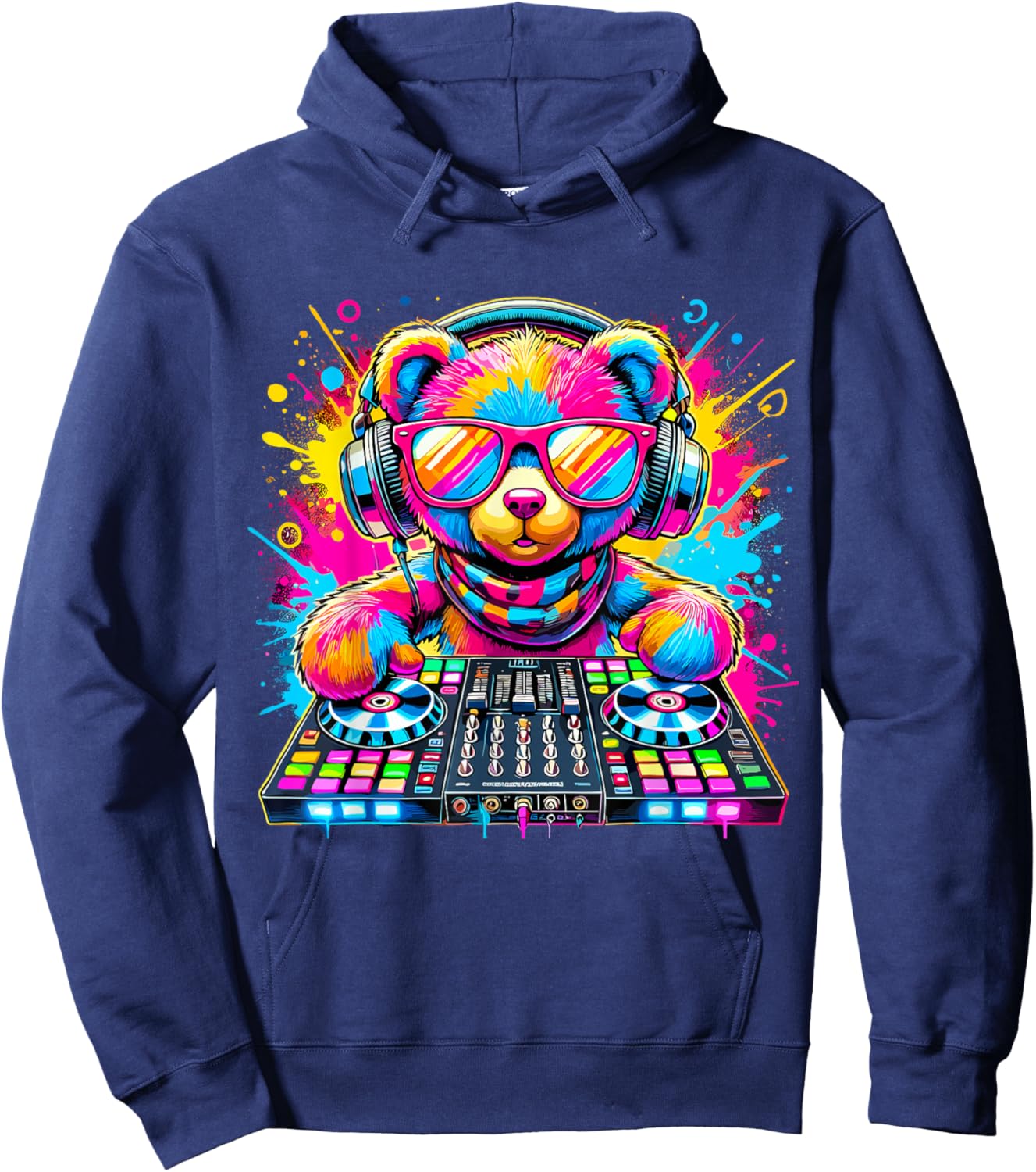 DJ Teddy Bear Disco Hip Hop Hoodie - Hoodie | Navy