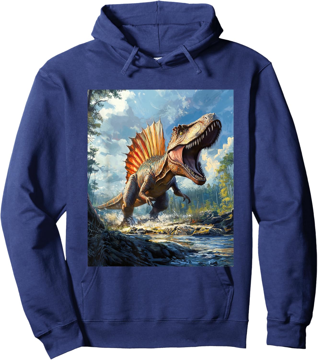 Spinosaurus Dinosaur Dino Graphic Hoodie - Hoodie | Navy