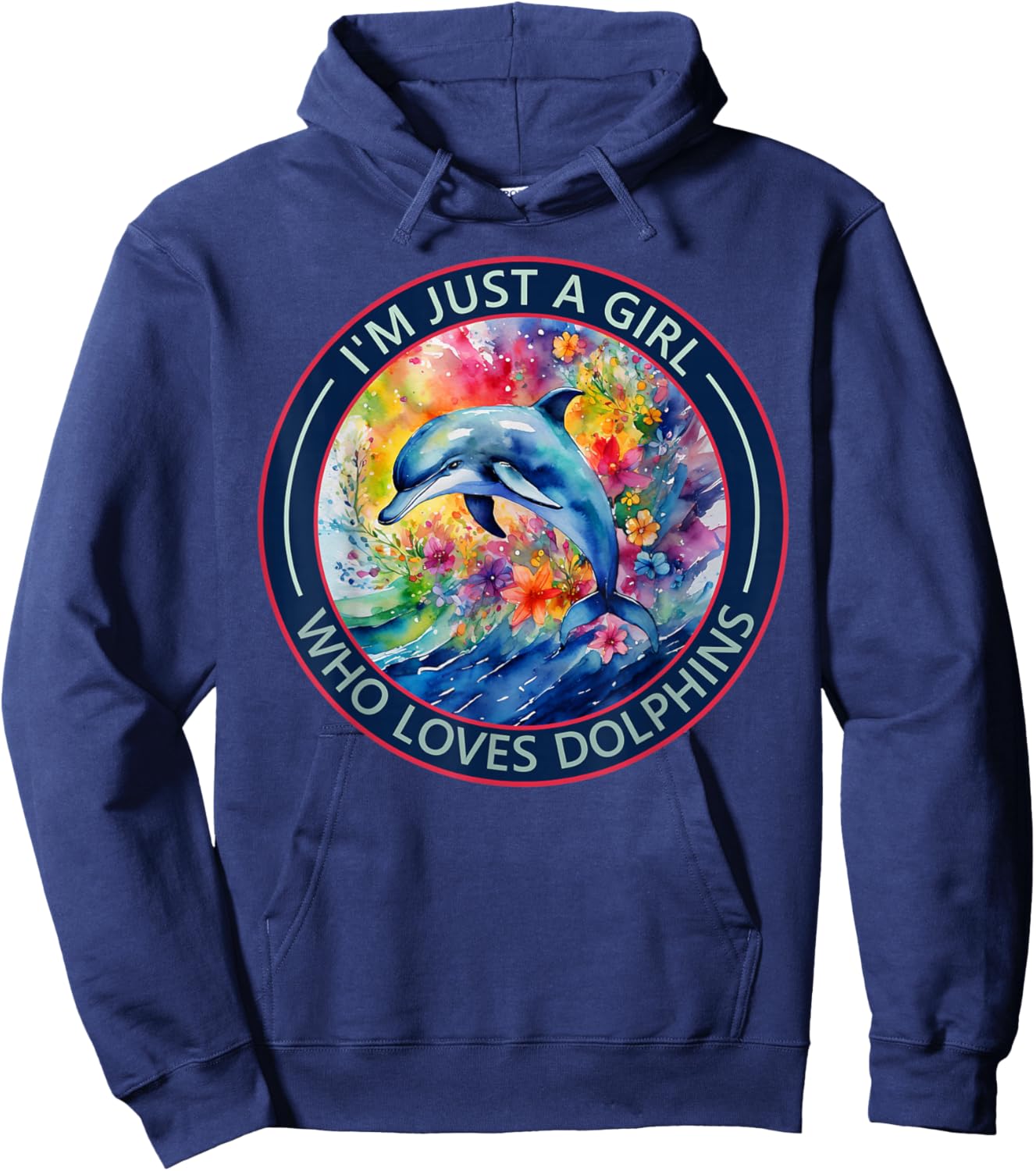 I'm Just a Girl Who Loves Dolphins Hoodie - Hoodie | Navy