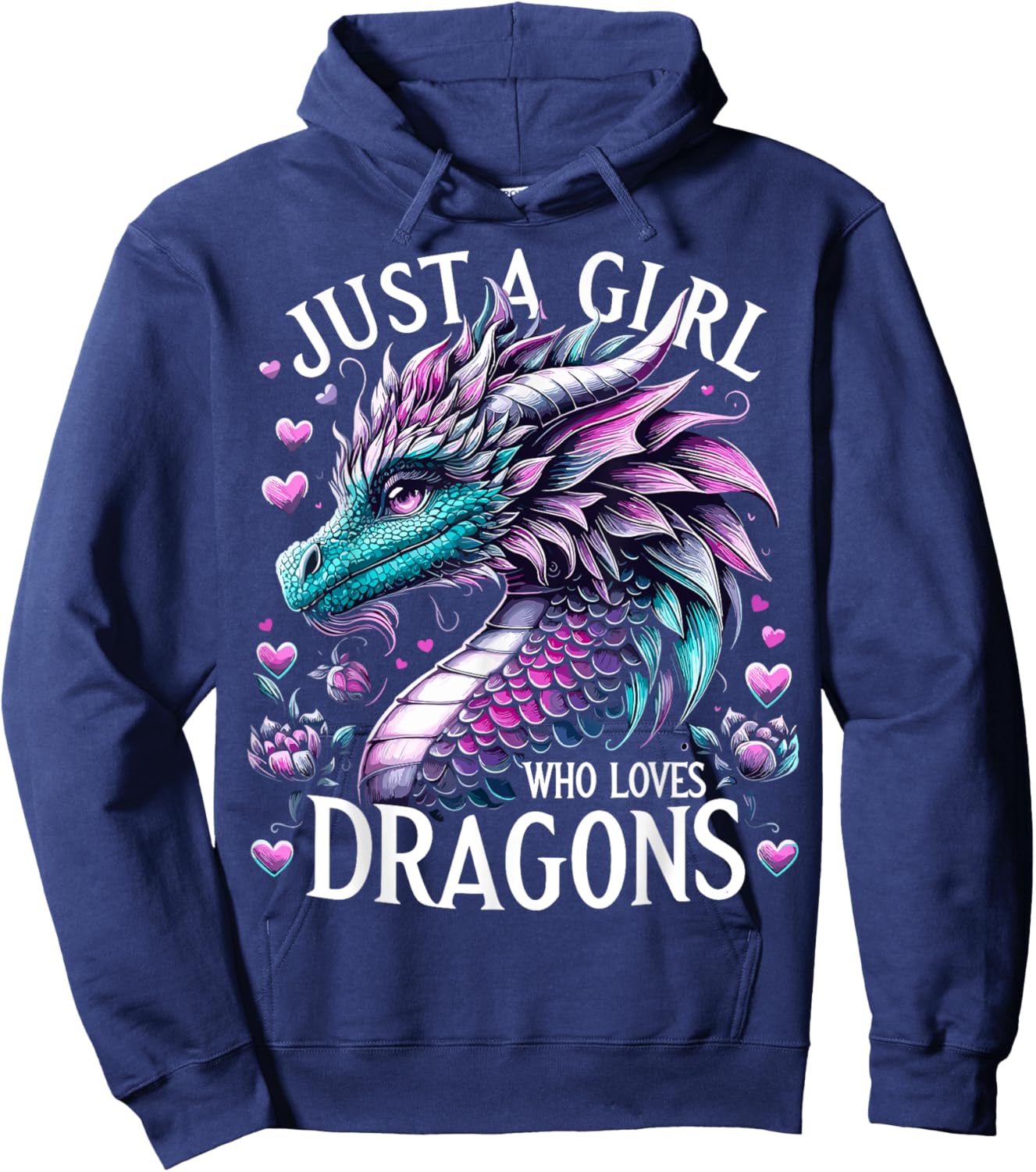 Dragon Cute Just A Girl Who Loves Dragons Hoodie - Hoodie | Navy