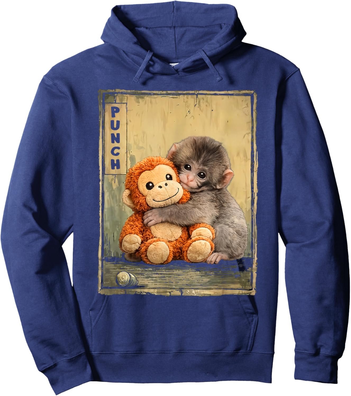 Japanese Macaque Ukiyo-e Art Hoodie - Hoodie | Navy