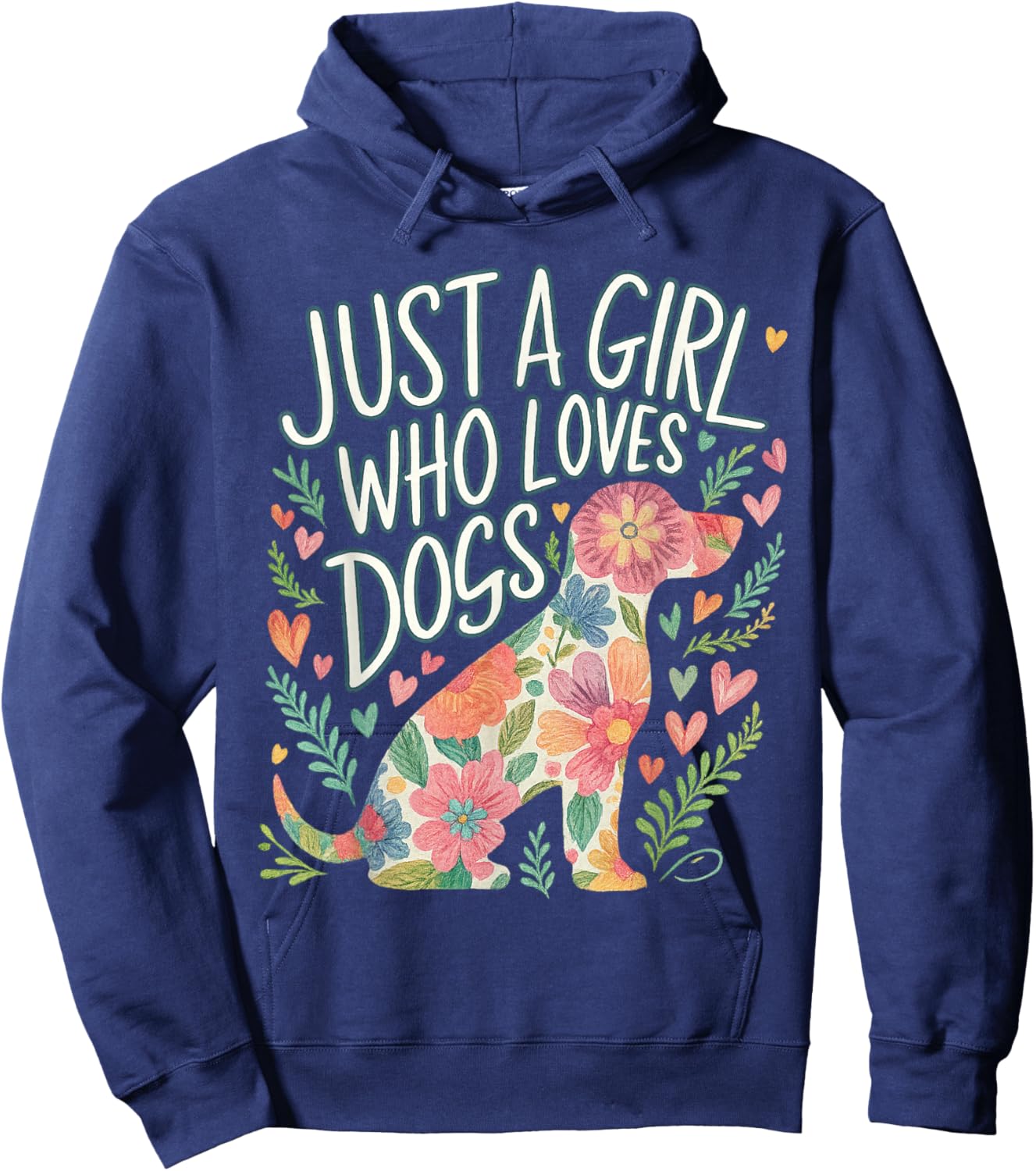 Just A Girl Who Loves Dogs Cute Dog Lady Hoodie - Hoodie | Navy