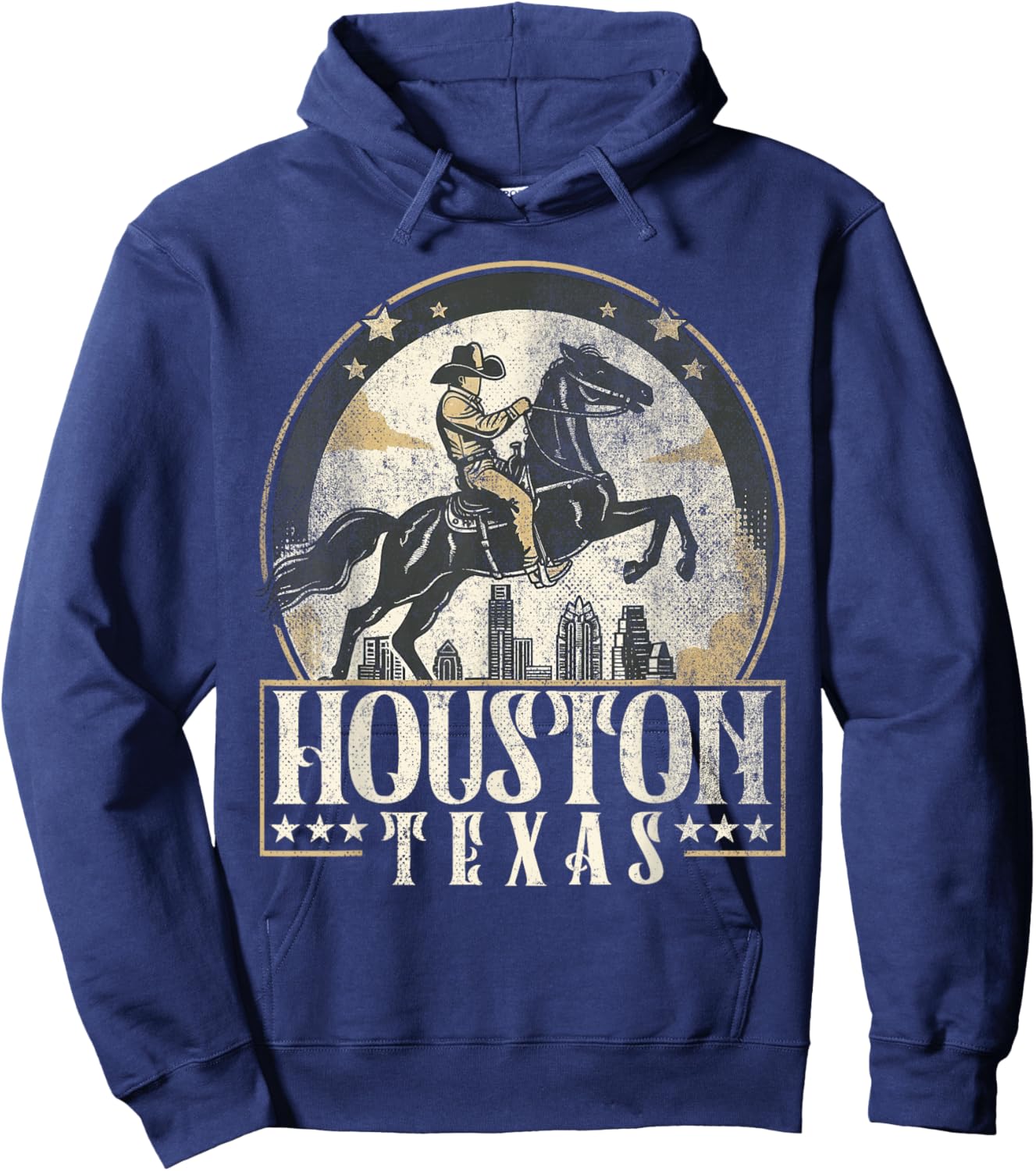 Houston Texas TX | cowboy skyline Hoodie - Hoodie | Navy