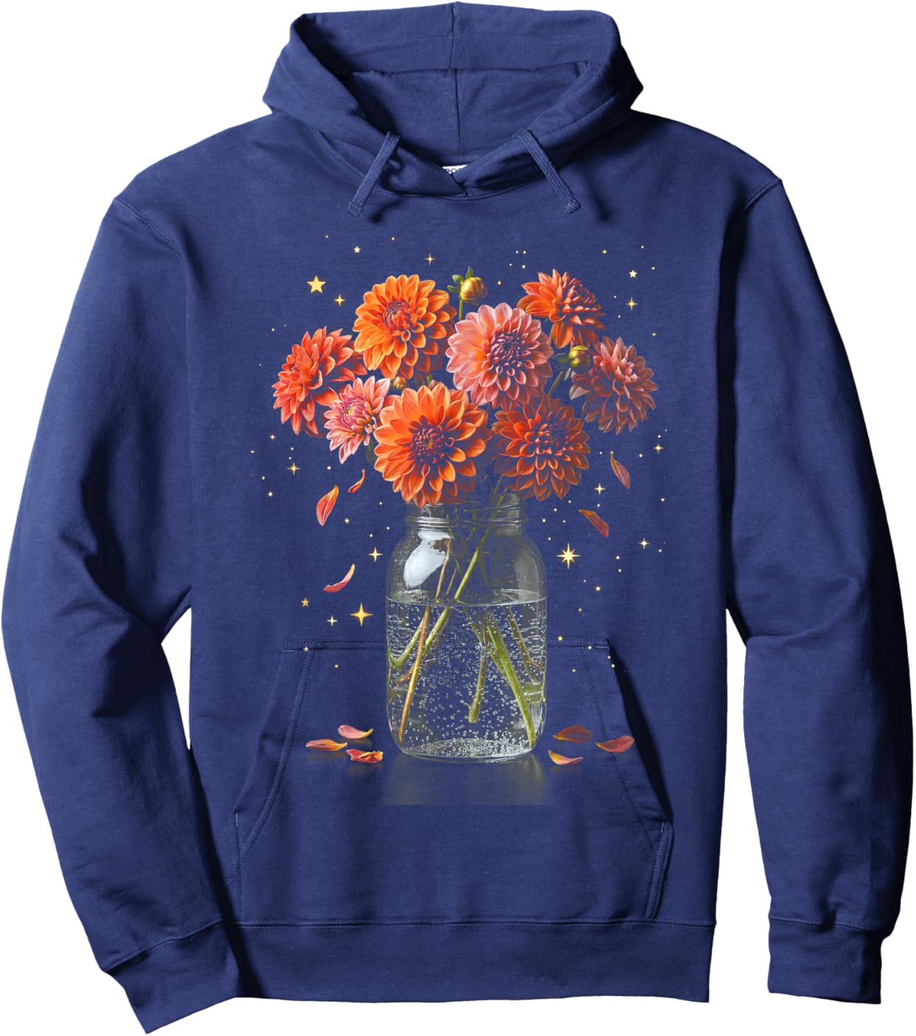 Dahlia Flower Summer Hoodie - Hoodie | Navy