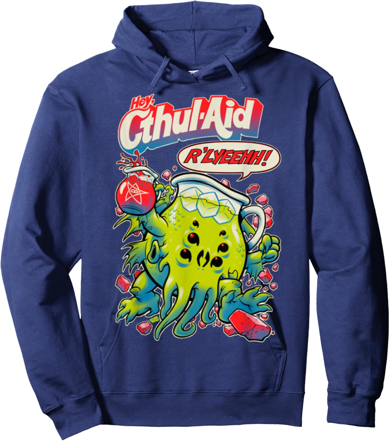 Hey Cool Cthulhu Aid R'LYEEHH! Cthulhu Water Hoodie - Hoodie | Navy