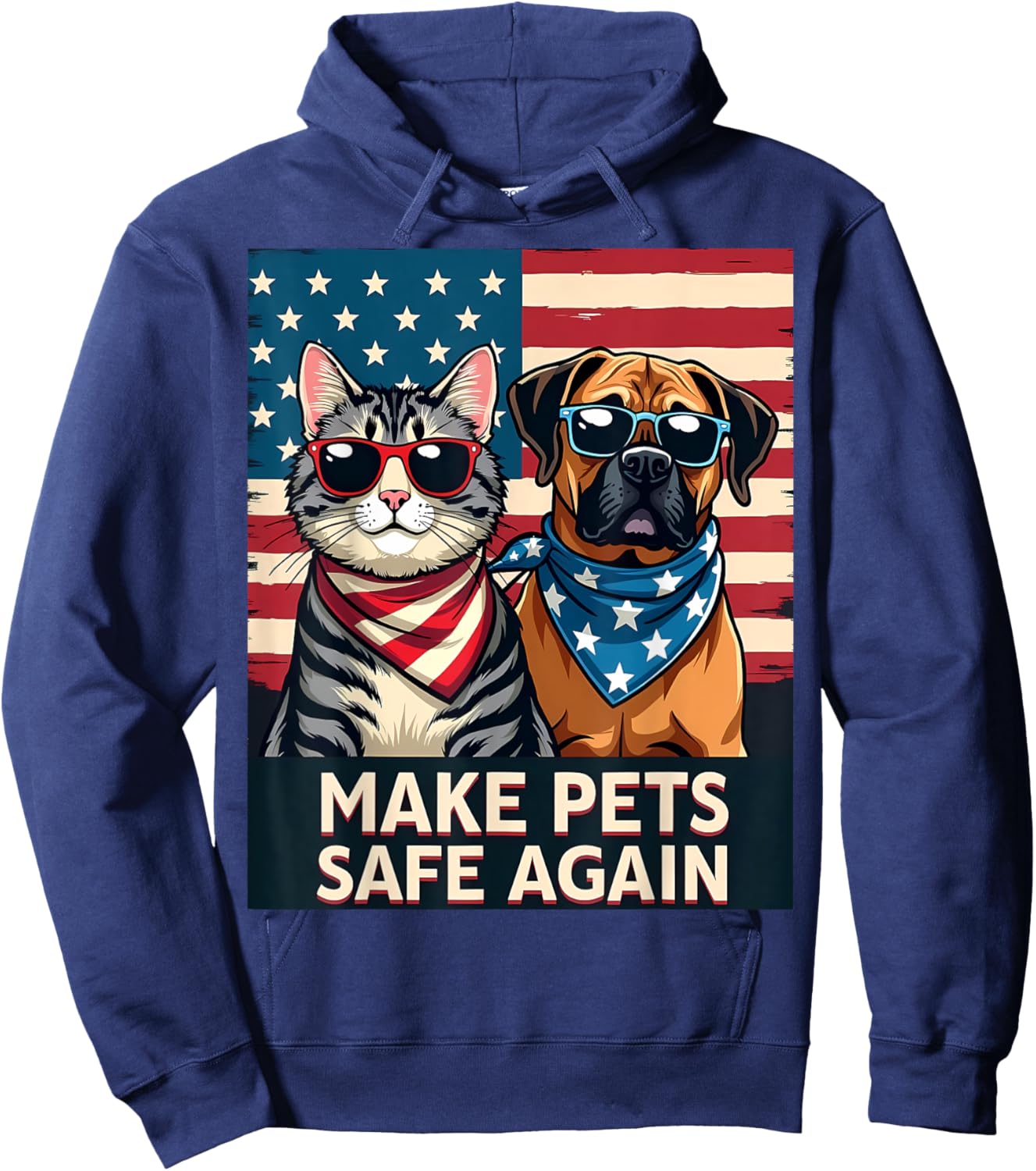 Save Cats Dogs Make Pets Safe Again Hoodie - Hoodie | Navy
