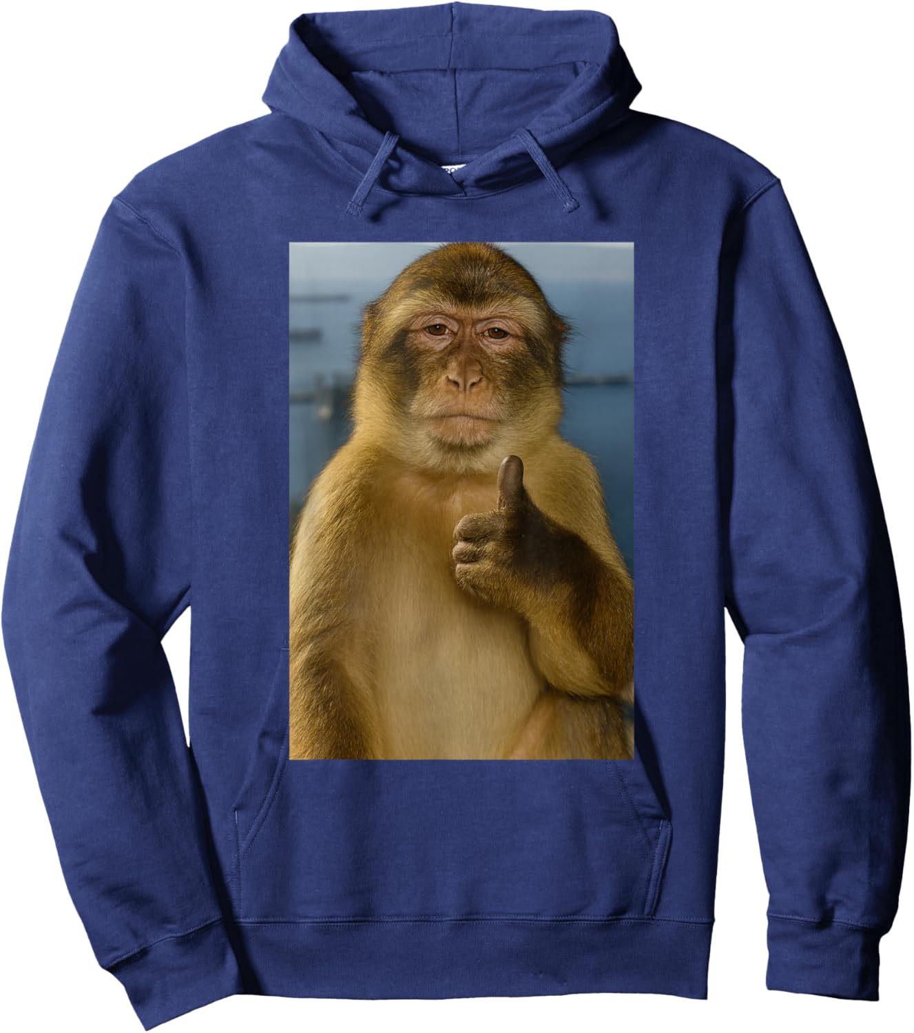 Thinking Monkey Meme Thumbs Up Monkey Meme Hoodie - Hoodie | Navy
