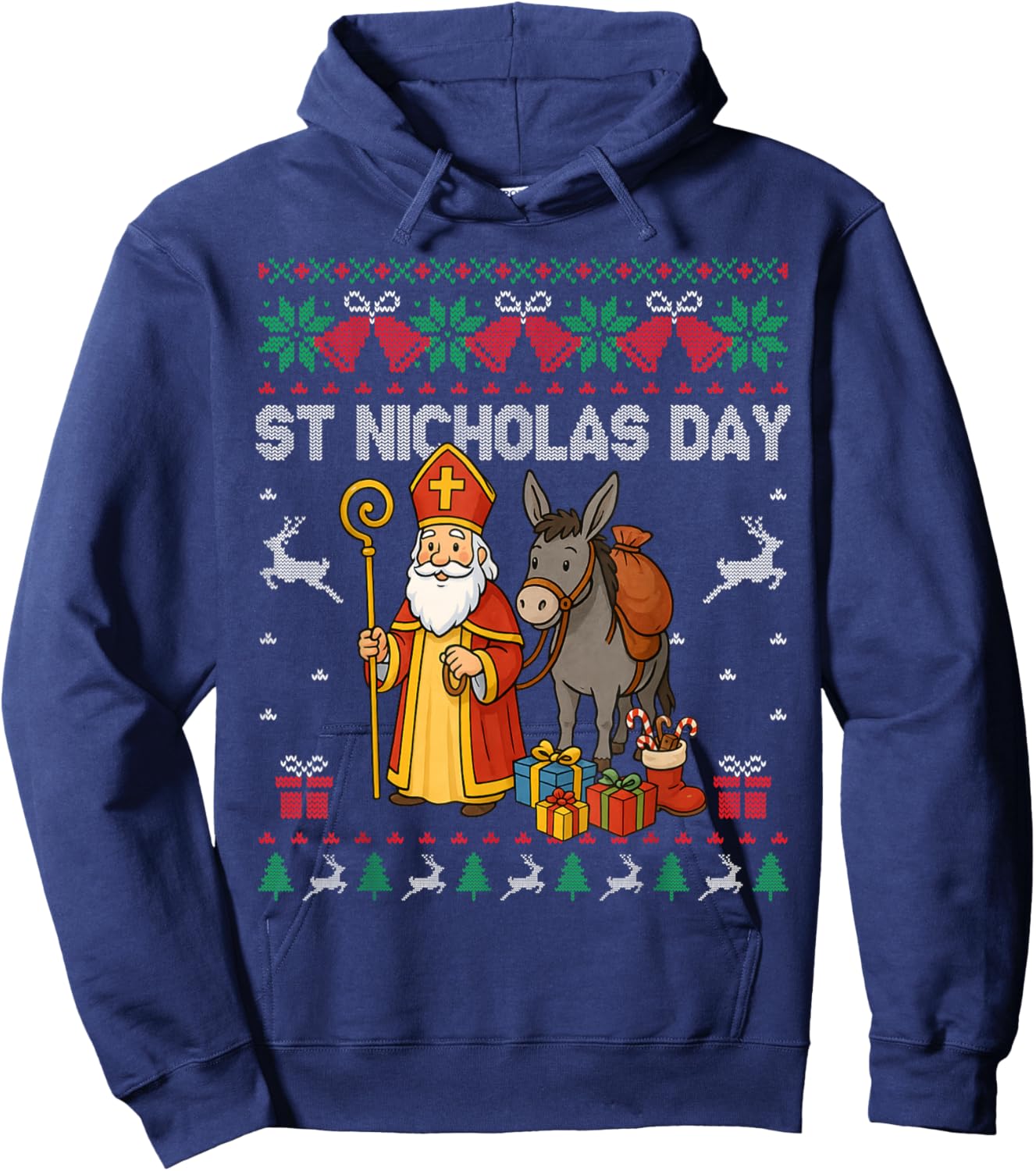 Ugly Santa Claus Origin St Nicolas 2025 Hoodie - Hoodie | Navy