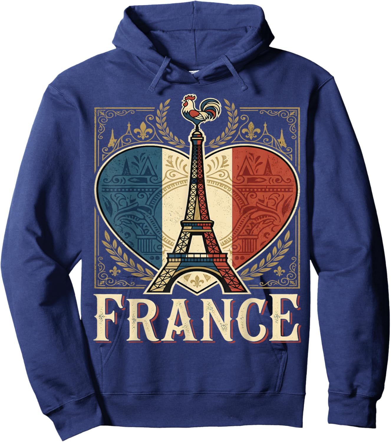 France Heart Vintage National Hoodie - Hoodie | Navy