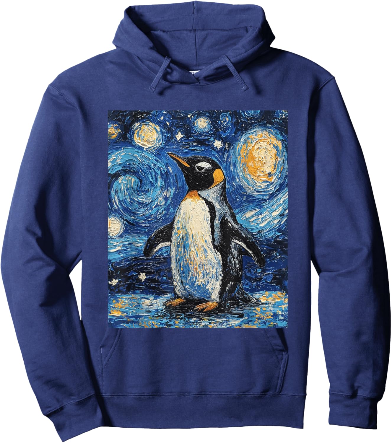 Penguin Bird - Van Gogh Style - Starry Night Hoodie - Hoodie | Navy