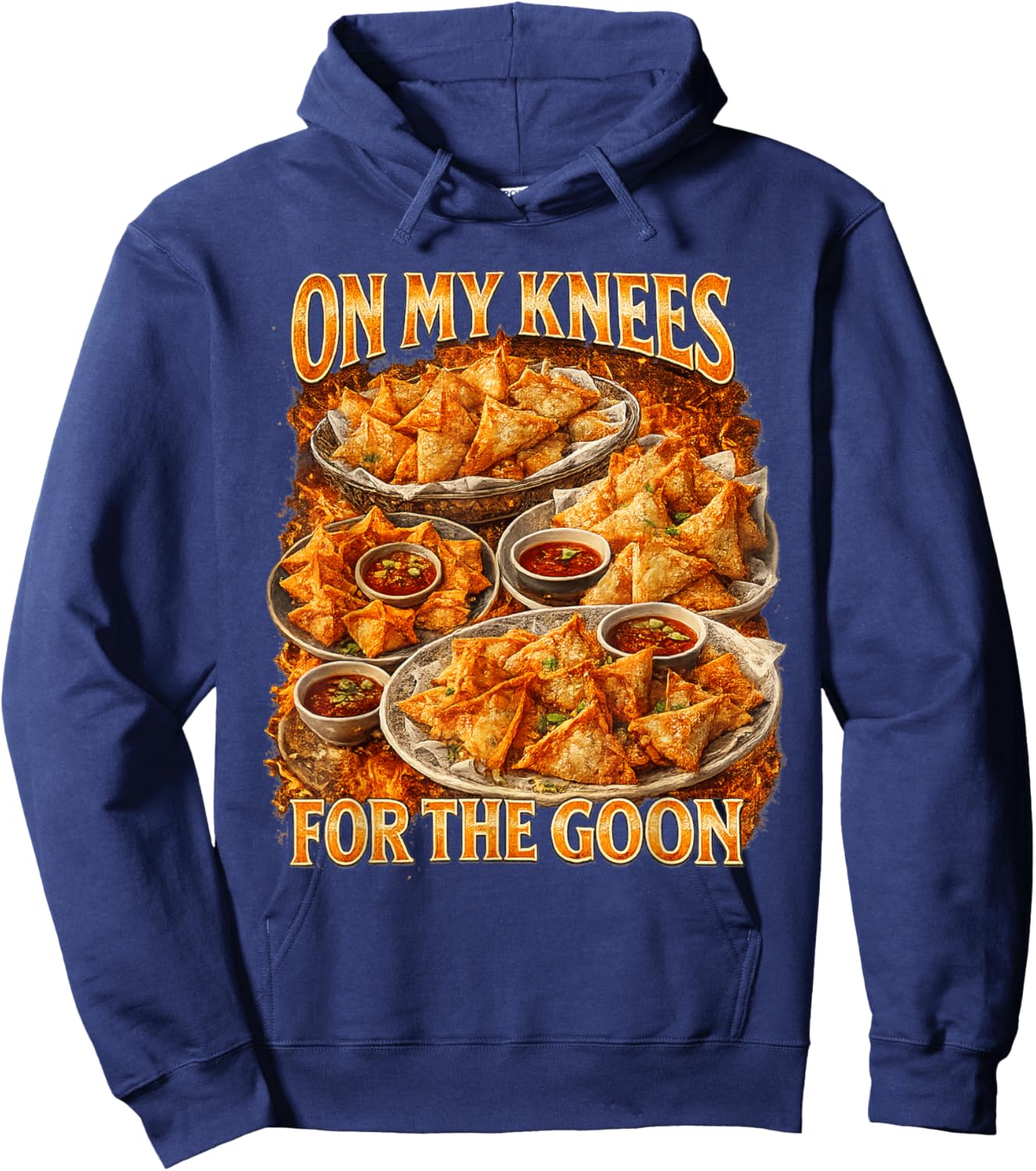 On My Knees for The Goon Funny Food Design Hoodie - Hoodie | Navy