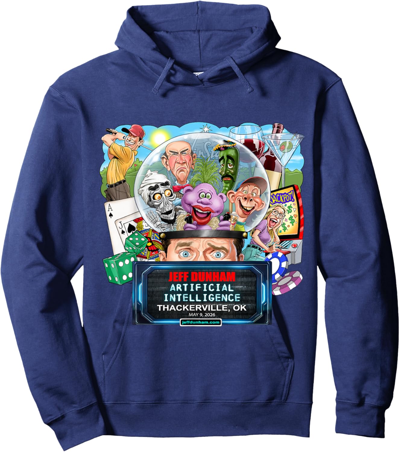 Jeff Dunham Thackerville, OK (2026) Hoodie - Hoodie | Navy