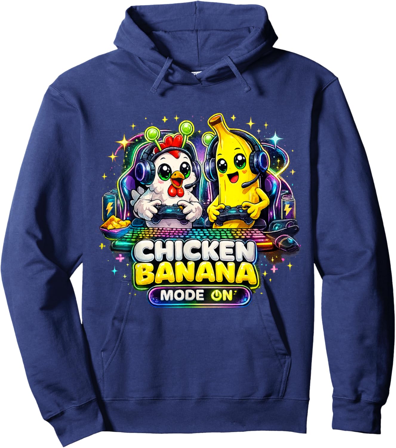 Chicken Banana Gamer Hoodie - Hoodie | Navy