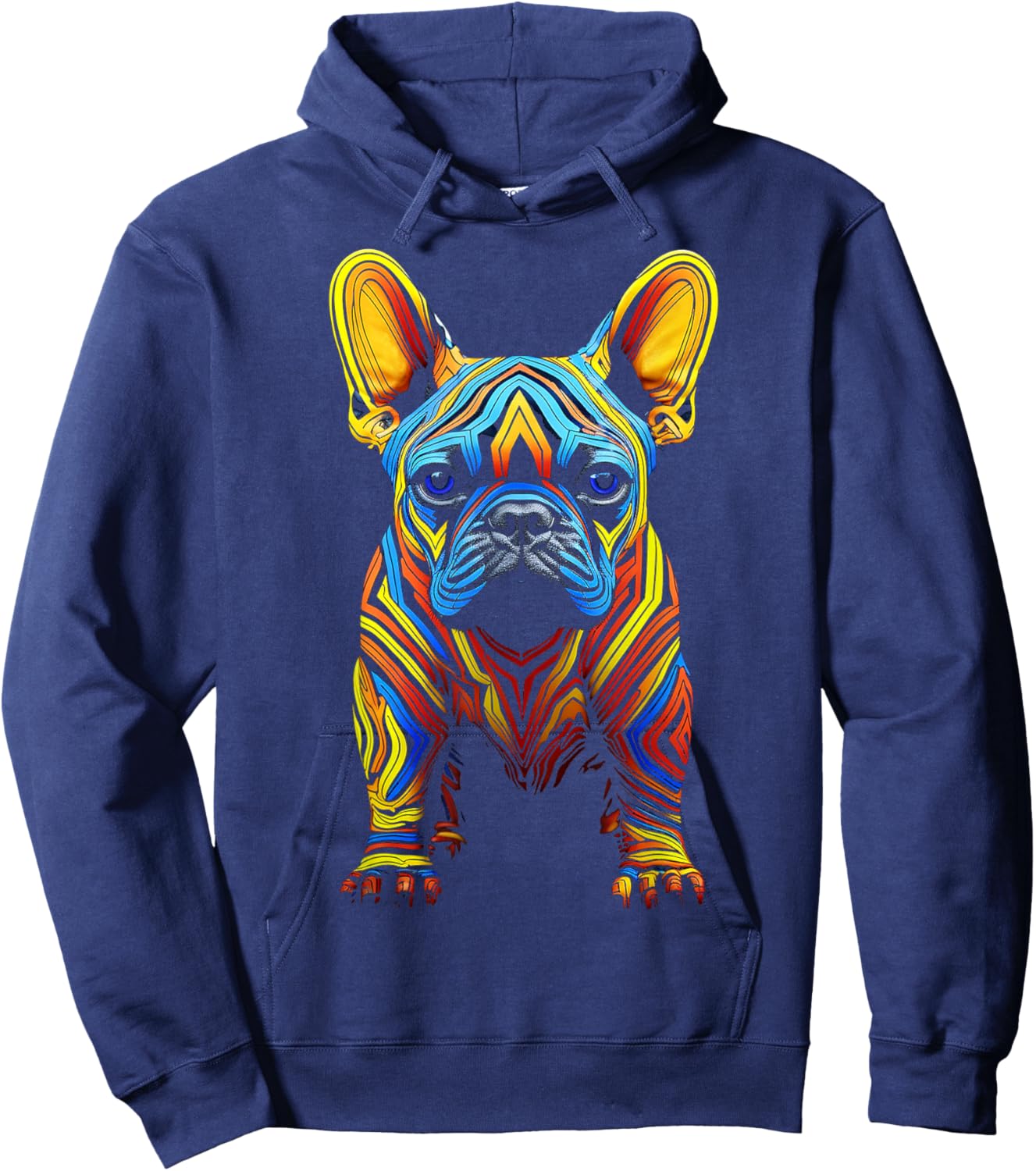 French Bulldog Motif Pet Art Dog French Bulldog Hoodie - Hoodie | Navy
