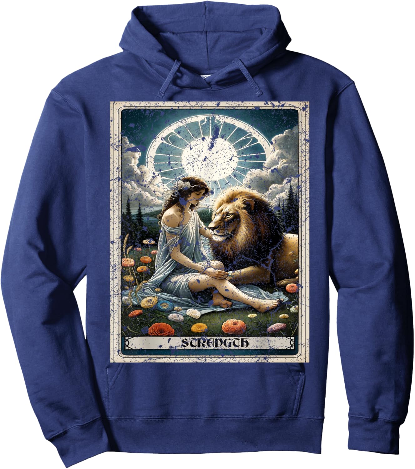 Strength Tarot Card Hoodie - Hoodie | Navy
