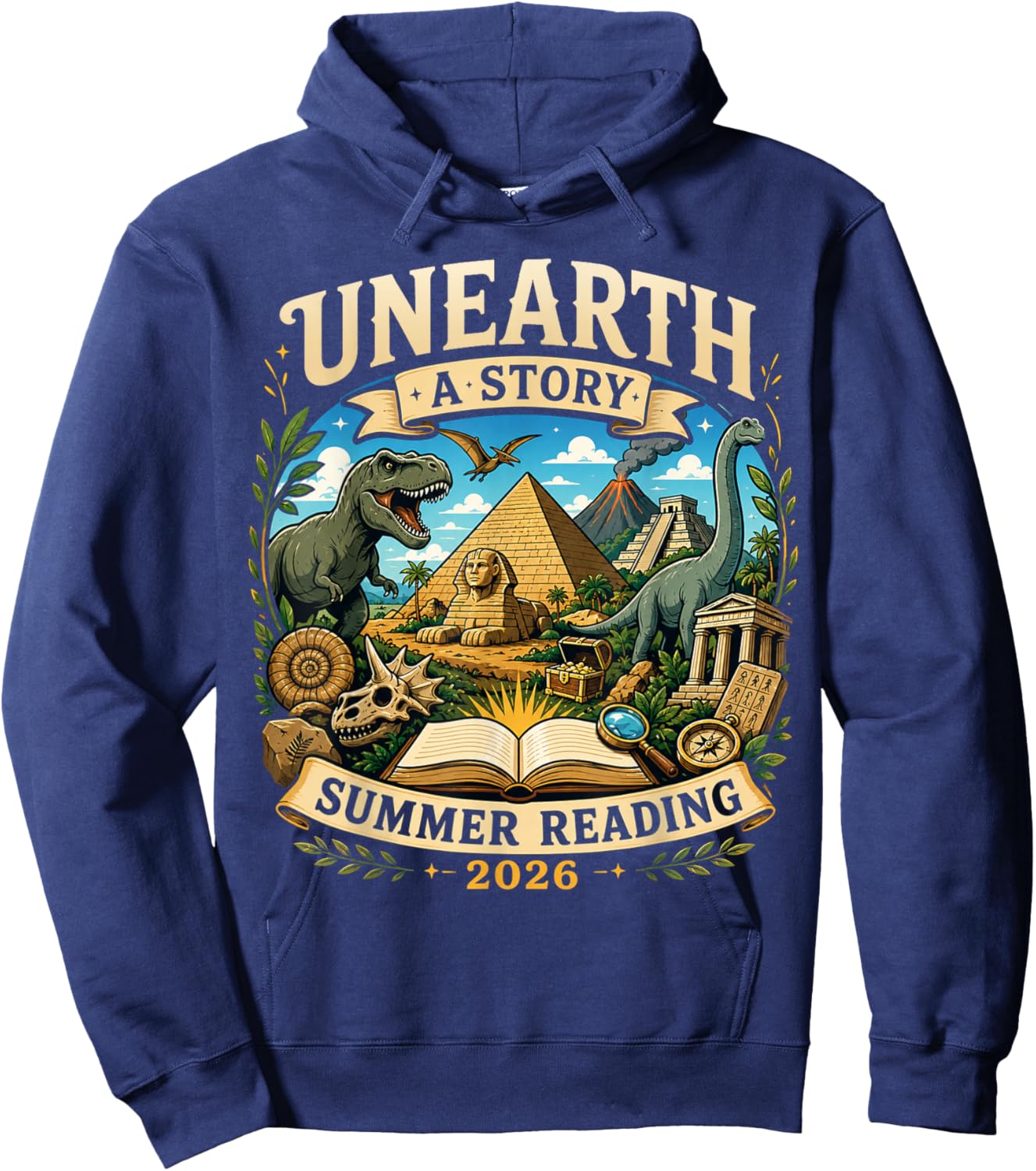 Unearth A Story Summer Reading 2026 Hoodie - Hoodie | Navy