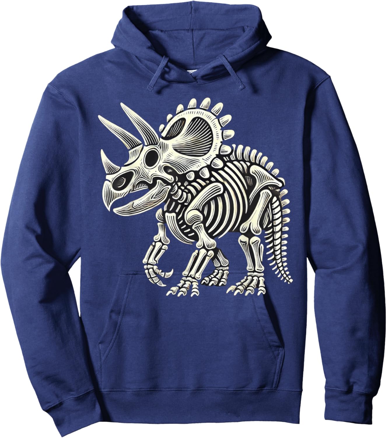 Triceratops Dinosaur Skeleton Halloween Hoodie - Hoodie | Navy