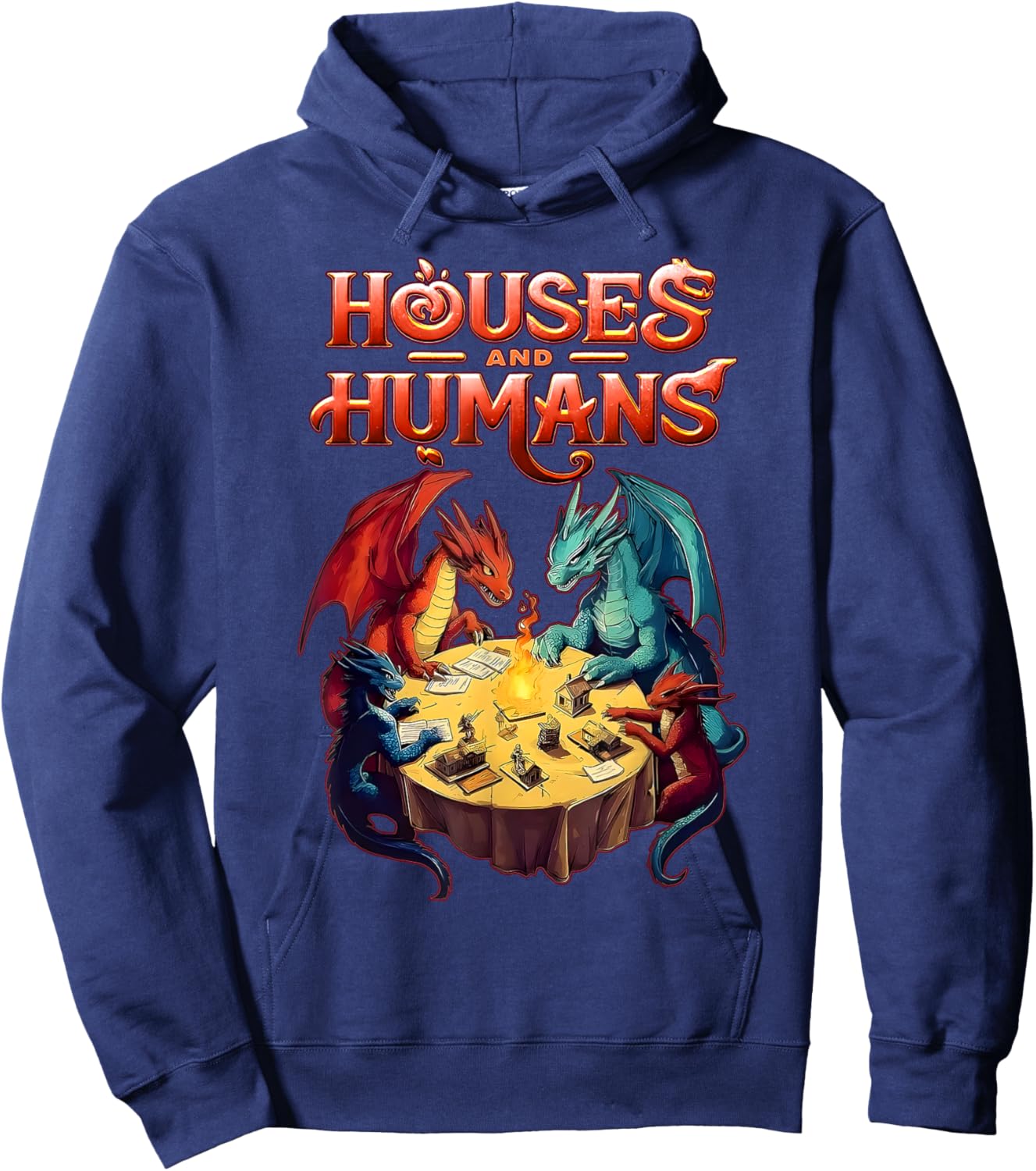 Houses and Humans Dragons Funny Video Games Hoodie - Hoodie | Navy