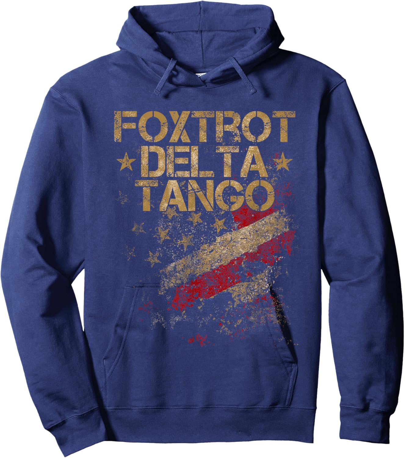 Foxtrots Delta Tangos American Flag Patriots Hoodie - Hoodie | Navy