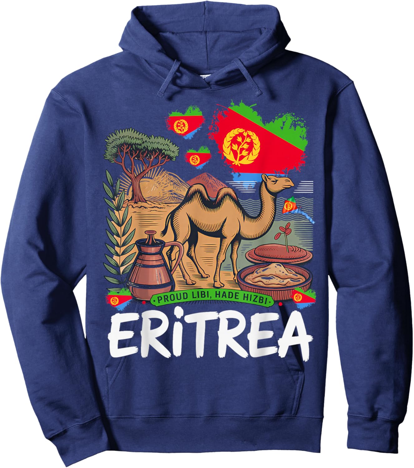 Eritrean Flag Outfit Idea & Eritrea Heritage Hoodie - Hoodie | Navy