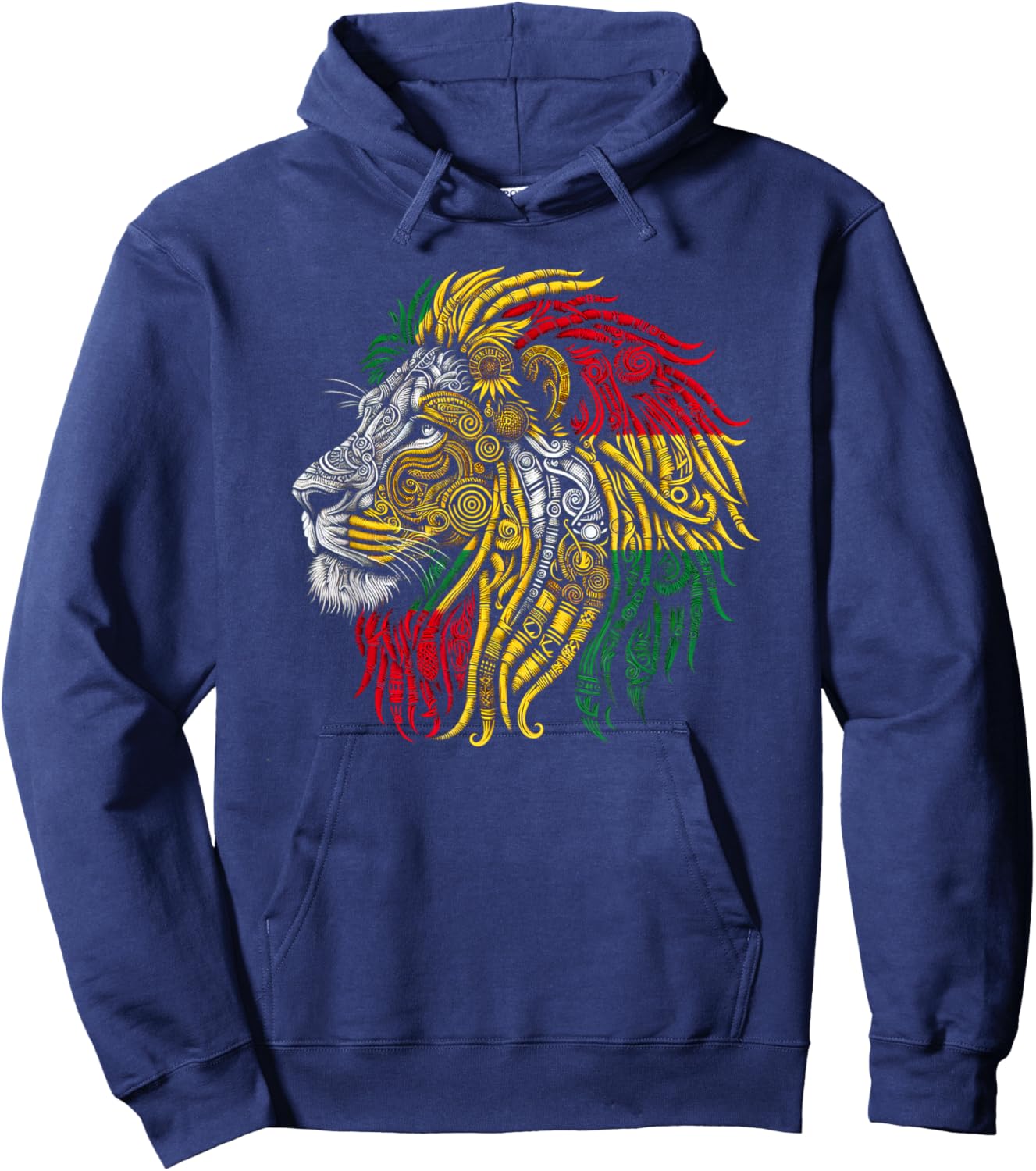 Heritage Rasta Lion Hoodie - Hoodie | Navy